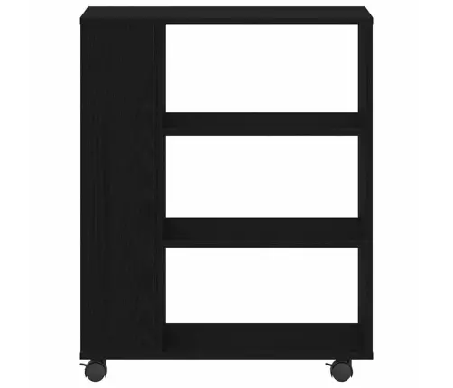 Ritošais Skapītis Melnā Ozolā 60X35X75 Cm No Inženierijas Koka Vidaxl