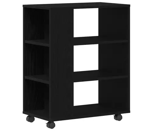 Ritošais Skapītis Melnā Ozolā 60X35X75 Cm No Inženierijas Koka Vidaxl