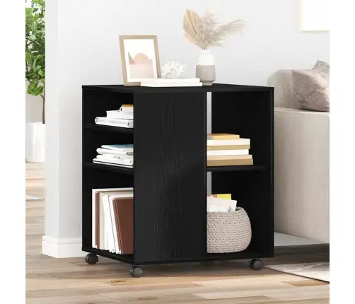 Uzglabāšanas Skapītis Melns Ozols 60X53X72,5 Cm Inženierijas Koks Vidaxl