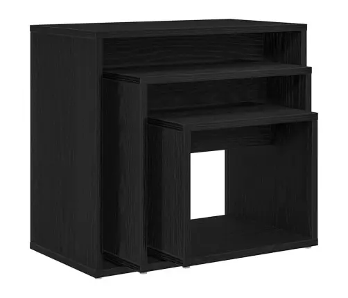 Suklijuotas Stalas Kita 3 Pcs Juodas Ąžuolas 55 X 30 X 50 Cm