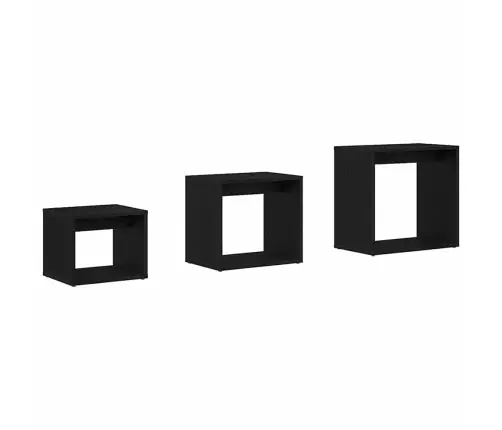 Suklijuotas Stalas Kita 3 Pcs Juodas Ąžuolas 55 X 30 X 50 Cm