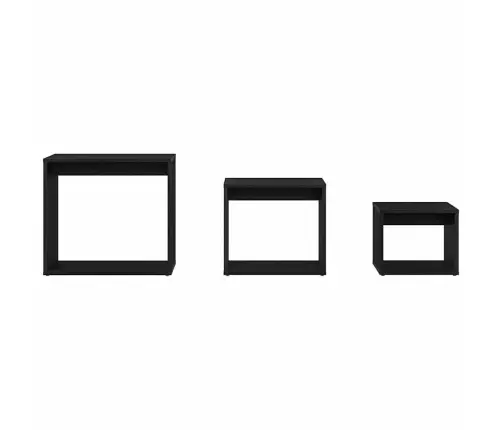 Suklijuotas Stalas Kita 3 Pcs Juodas Ąžuolas 55 X 30 X 50 Cm