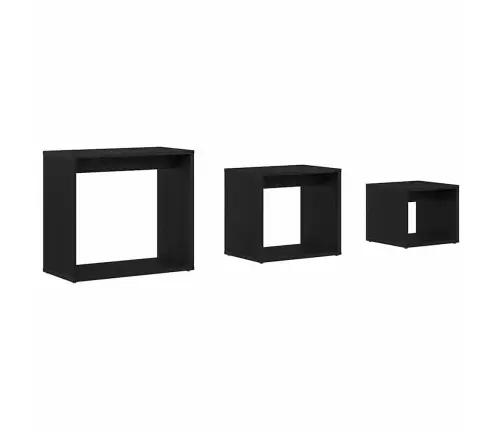 Suklijuotas Stalas Kita 3 Pcs Juodas Ąžuolas 55 X 30 X 50 Cm