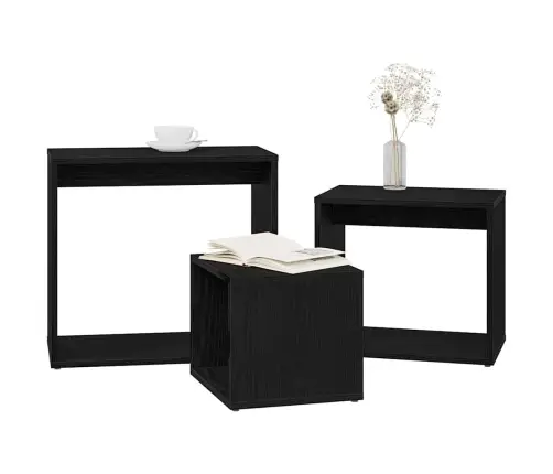 Suklijuotas Stalas Kita 3 Pcs Juodas Ąžuolas 55 X 30 X 50 Cm