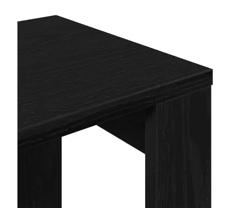 Sustūmiami Staliukai 3 Pcs Juodas Ąžuolas Apdirbta Mediena