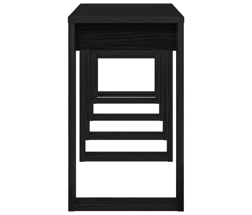 Sustūmiami Staliukai 3 Pcs Juodas Ąžuolas Apdirbta Mediena