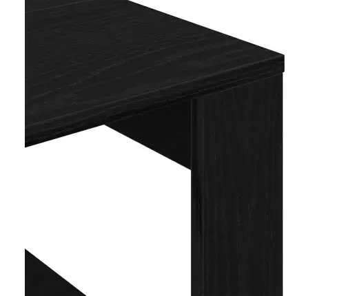 Melna Ozola Blakus Galds - 50X50X35 Cm, Izgatavots No Inženierkoks Vidaxl