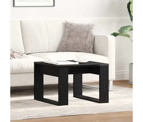 Melna Ozola Blakus Galds - 50X50X35 Cm, Izgatavots No Inženierkoks Vidaxl