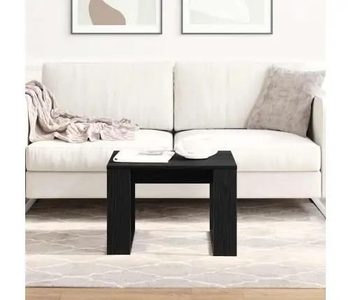 Melna Ozola Blakus Galds - 50X50X35 Cm, Izgatavots No Inženierkoks Vidaxl