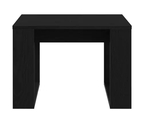 Melna Ozola Blakus Galds - 50X50X35 Cm, Izgatavots No Inženierkoks Vidaxl