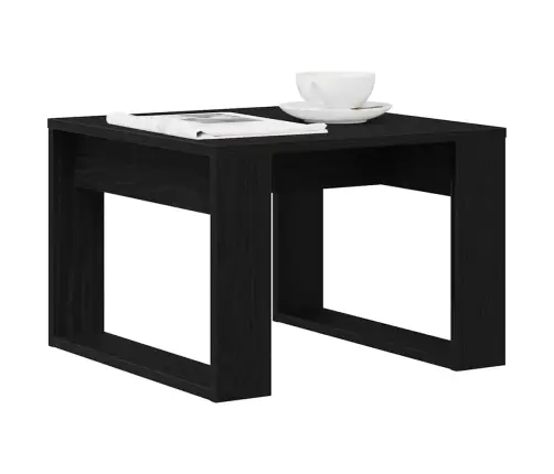 Melna Ozola Blakus Galds - 50X50X35 Cm, Izgatavots No Inženierkoks Vidaxl