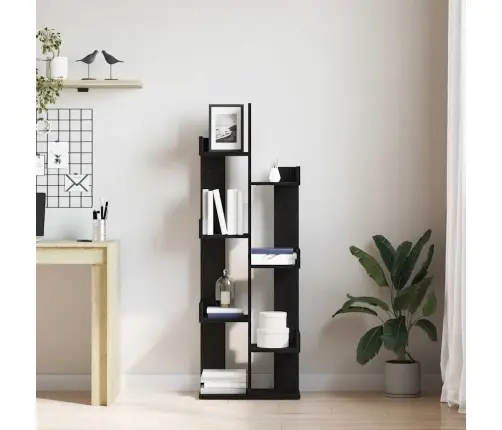 Grāmatplaukts Melns Ozols 48X25,5X140 Cm Vidaxl