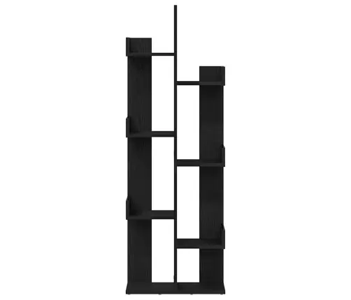 Grāmatplaukts Melns Ozols 48X25,5X140 Cm Vidaxl