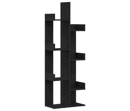 Grāmatplaukts Melns Ozols 48X25,5X140 Cm Vidaxl