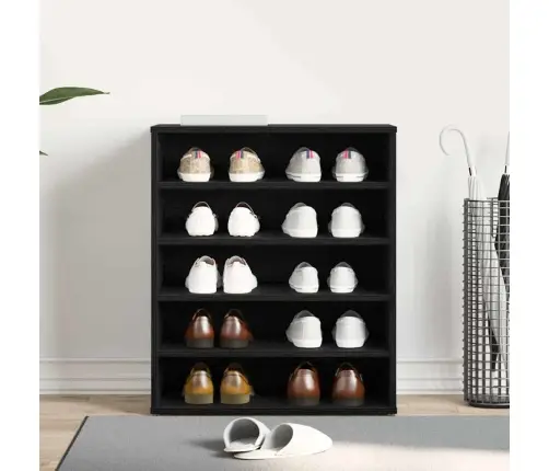 Apavu Skapis, Melns Ozols, 60X35X70 Cm, Inženierijas Koks Vidaxl