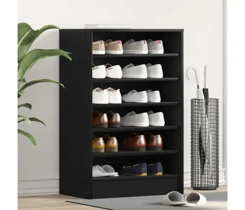 Apavu Skapītis Melnā Ozola Krāsā 60X35X92 Cm Inženierijas Koks Vidaxl