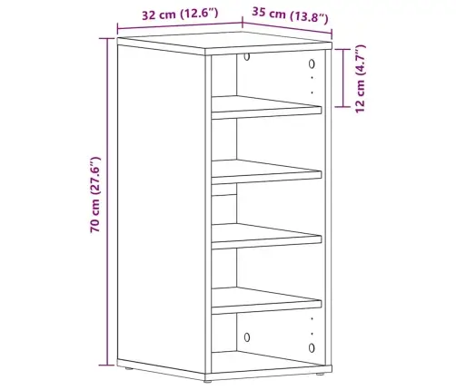 Apavu Skapis 2 Gabali Melna Ozola 32X35X70 Cm Inženierijas Koks Vidaxl