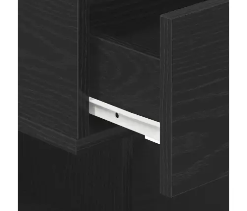 Naktsgaldiņš Melns Ozols 40X35X65 Cm Inženierijas Koks Vidaxl