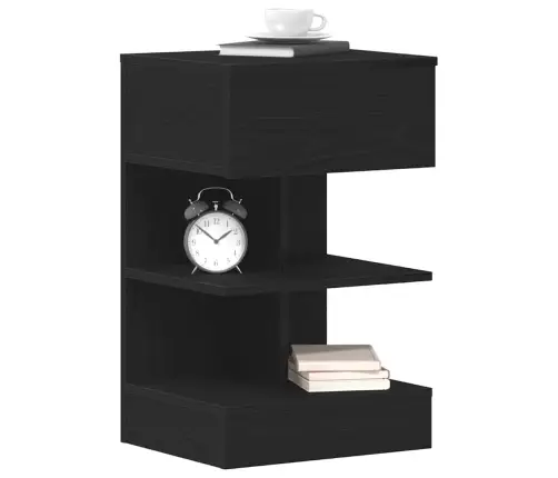 Naktsgaldiņš Melns Ozols 40X35X65 Cm Inženierijas Koks Vidaxl