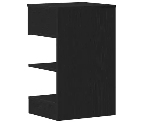 Naktsgaldiņš 2 Gabali Melna Ozola 40X35X65 Cm Inženierijas Koks Vidaxl