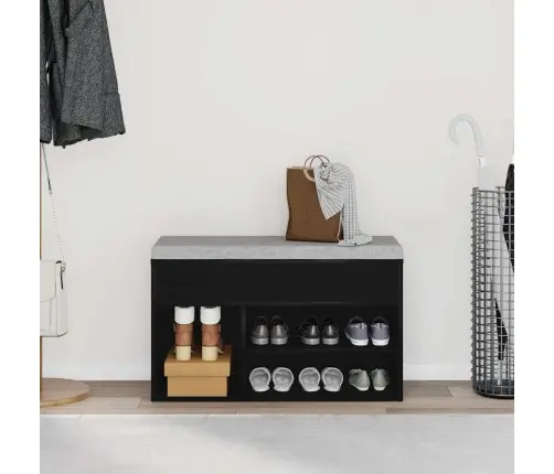 Hall Bench Melnais Ozols 60X30X45 Cm Inženierijas Koks Vidaxl