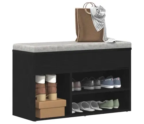 Hall Bench Melnais Ozols 60X30X45 Cm Inženierijas Koks Vidaxl