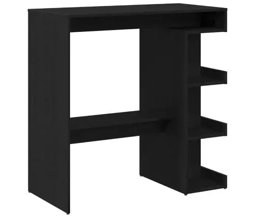 Melna Ozolkoka Bāra Galds Ar Uzglabāšanas Plauktu, 100X50X101.5 Cm Vidaxl
