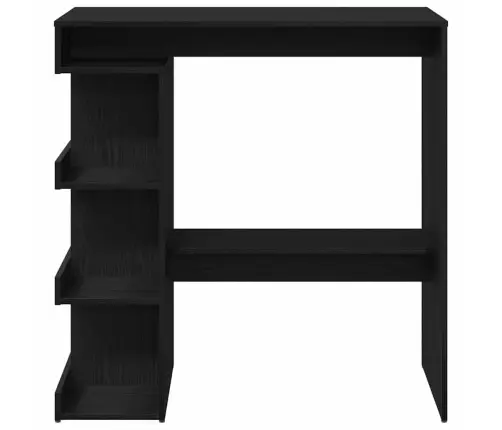 Melna Ozolkoka Bāra Galds Ar Uzglabāšanas Plauktu, 100X50X101.5 Cm Vidaxl