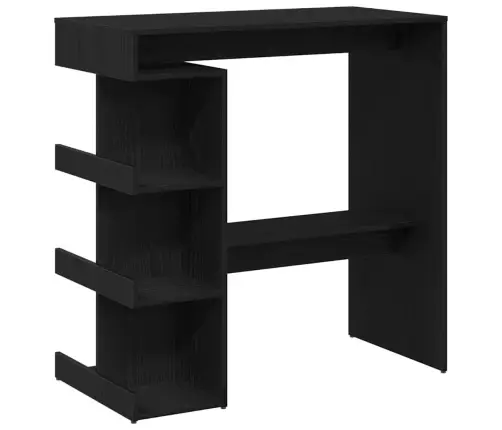 Melna Ozolkoka Bāra Galds Ar Uzglabāšanas Plauktu, 100X50X101.5 Cm Vidaxl