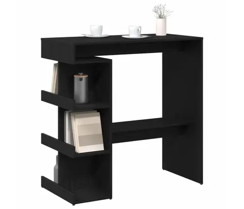 Melna Ozolkoka Bāra Galds Ar Uzglabāšanas Plauktu, 100X50X101.5 Cm Vidaxl