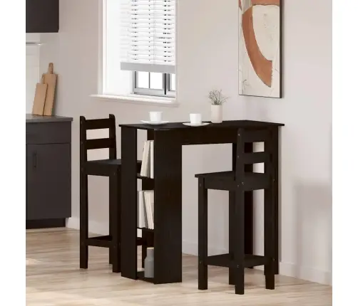 Baro Stalas Juodas Ąžuolas 102 X 50 X 103,5 Cm Apdirbta Mediena