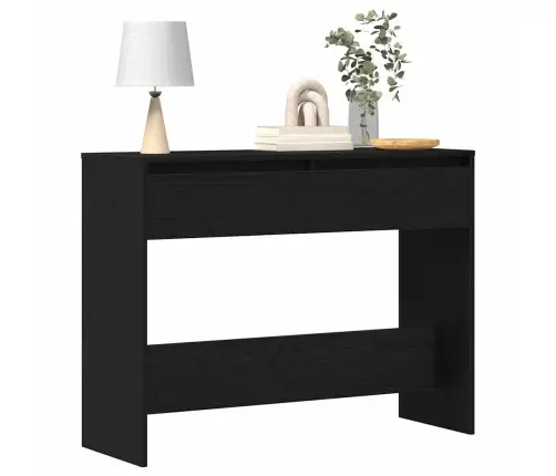 Melno Ošu Konsoles Galds - 100X35X76.5 Cm - Inženierijas Koks Vidaxl