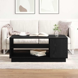 Kafijas Galdiņš Melns Ozols 102 X 55 X 43 Cm Inženierijas Koks Vidaxl