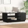 Melns Ozolkoka Kafijas Galdiņš 102X55X43 Cm No Inženierijas Koksnes Vidaxl