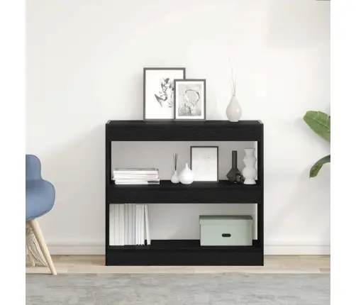 Melno Ozolkoka Grāmatplaukts - 80X30X72 Cm, Izgatavots No Inženierijas Koksnes Vidaxl