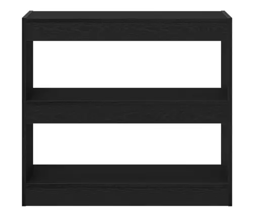 Melno Ozolkoka Grāmatplaukts - 80X30X72 Cm, Izgatavots No Inženierijas Koksnes Vidaxl