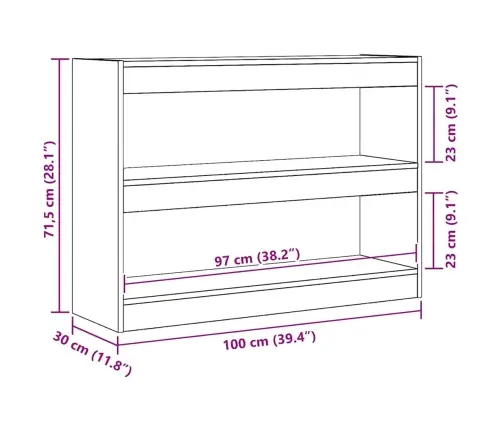 Grāmatu Skapjis / Telpas Dalītājs Melns Ozols 100X30X72 Cm Inženierijas Koks Vidaxl