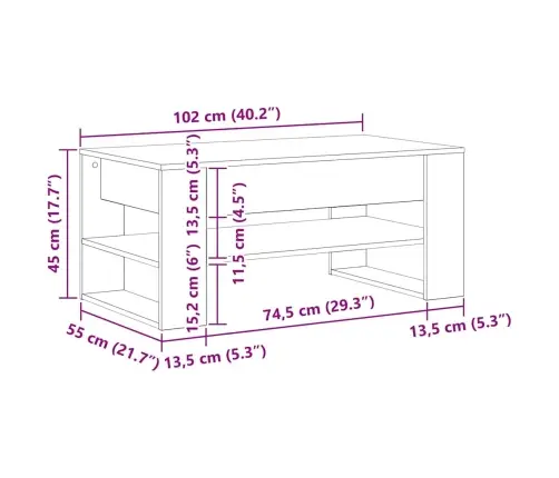 Kavos Staliukas Senovinis Medis 102 X 55 X 45 Cm