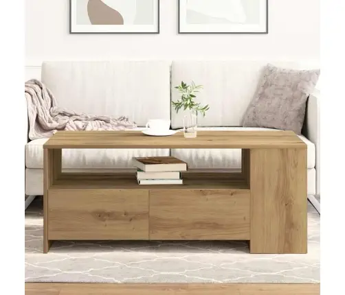 Kafijas Galdiņš - Amatniecības Ozols - 102X55X43.5 Cm - Izgatavots No Inženierijas Koka Vidaxl