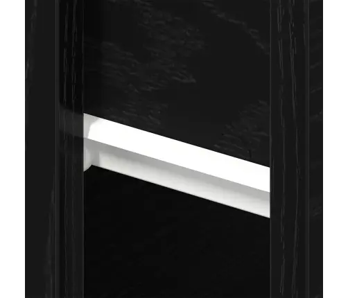 Šalia Lovos Spintelė 2 Pcs Juoda Ąžuolo 46 X 29.5 X 30 Cm