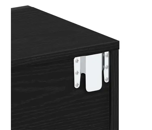 Šalia Lovos Spintelė 2 Pcs Juoda Ąžuolo 46 X 29.5 X 30 Cm