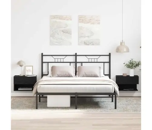 Šalia Lovos Spintelė 2 Pcs Juoda Ąžuolo 46 X 29.5 X 30 Cm