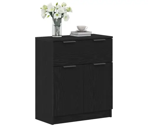 Melnā Ozola Bufete 60X30X70 Cm Inženierijas Koks Vidaxl