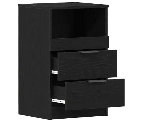 Naktsgaldiņš Melns Ozols 40X35X65 Cm Izgatavots No Inženierijas Koka Vidaxl