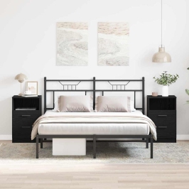 Nakts Skapītis Ar Atvilktni 2 Pcs Melns Ozols 40 X 35 X 65 Cm Vidaxl