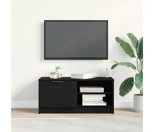 Telerikapp Must Tamm 80 X 35 X 36,5 Cm Tehispuit