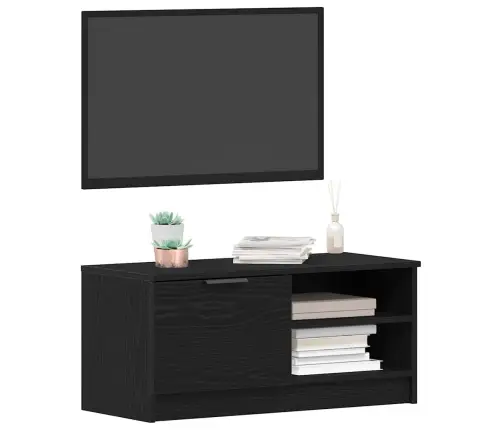 Telerikapp Must Tamm 80 X 35 X 36,5 Cm Tehispuit