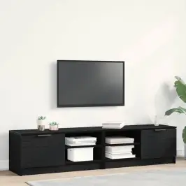Televizoriaus Spintelė 2 Pcs Juoda 80 X 35 X 36.5 Cm