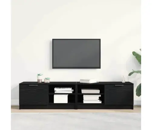 Televizoriaus Spintelė 2 Pcs Juoda 80 X 35 X 36.5 Cm