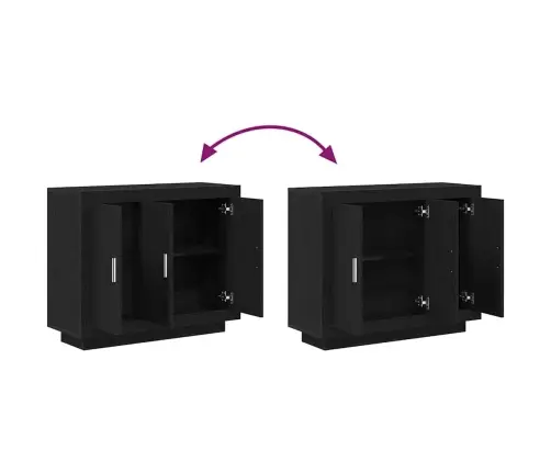 Puse Melna 92 X 35 X 75 Cm Inženierijas Koks Vidaxl